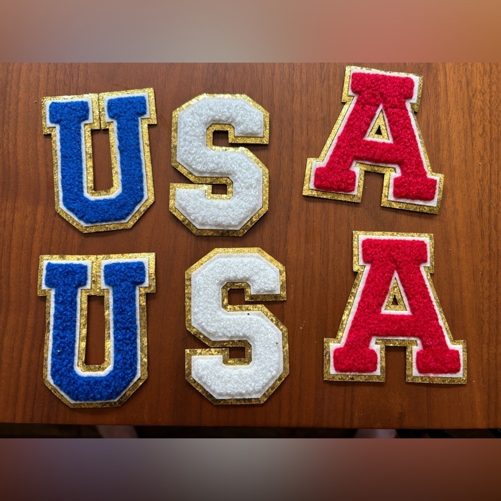 USA Iron On Patches Red White Blue American Olympics